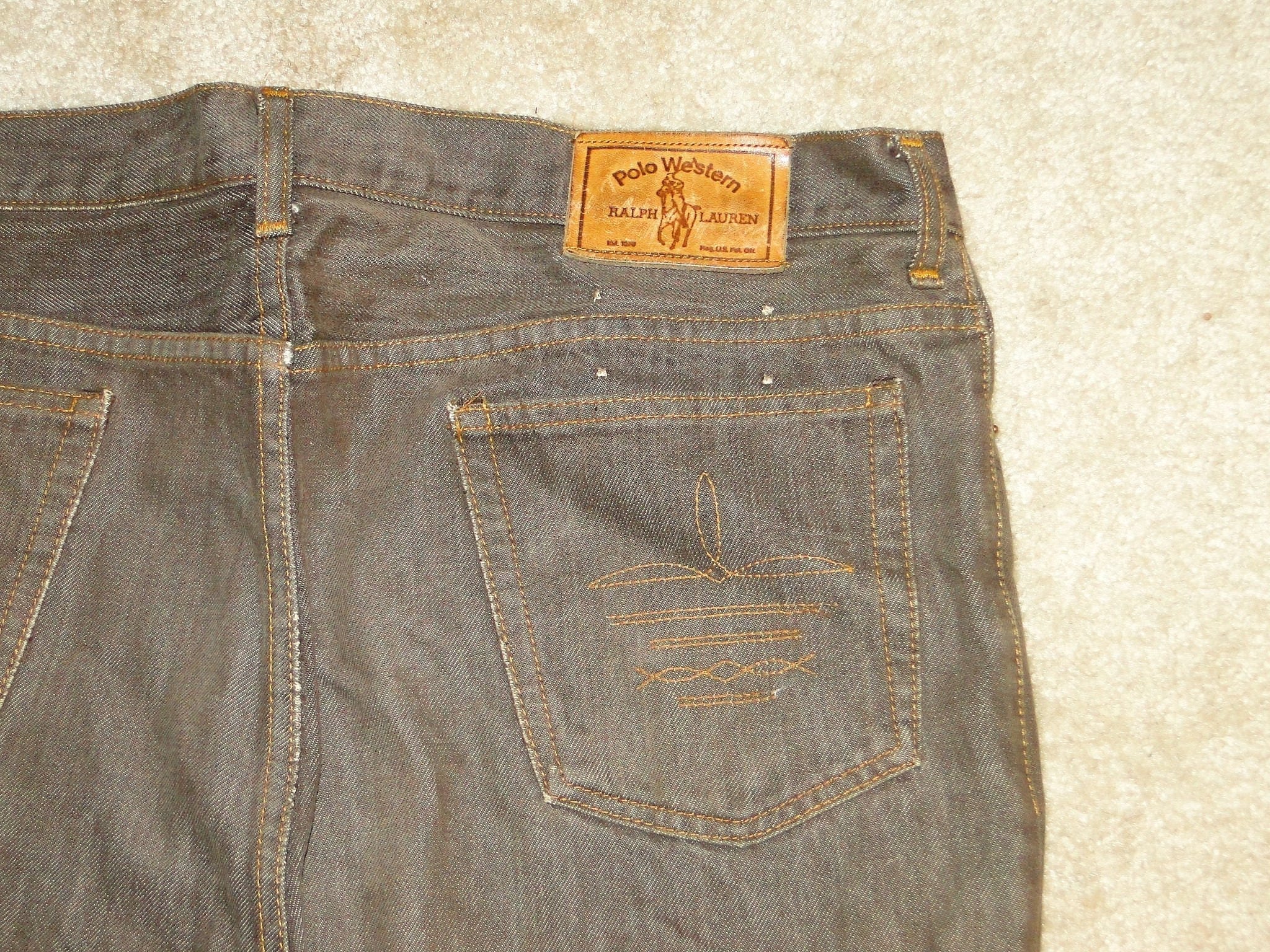 Vintage POLO WESTERN Ralph Lauren Denim Jeans Sz 40 X31 - Etsy Vintage POLO WESTERN Ralph Lauren Denim Jeans Sz 40 X31 - Etsy