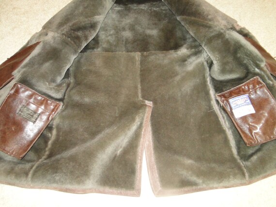 Vintage BROWN Suede Leather Jacket With Shearling… - image 10