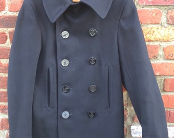 VINTAGE RARE Us Navy Wwii 10-button Pea Coat Jacket Sz 34 - Etsy