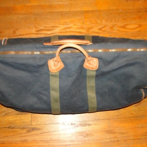 Vintage L.L.bean Leather Canvas BAG Duffle Gym Bag image 1