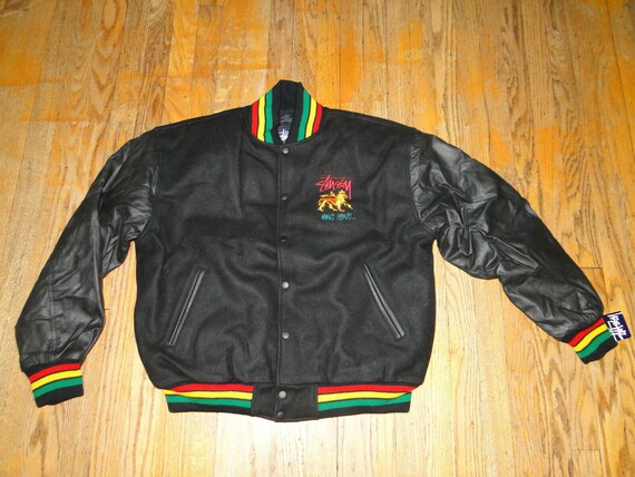 Vintage STUSSY Varsity Jacket 90s Hip Hop Shirt Rap Vintage STUSSY Varsity Jacket 90s Hip Hop Shirt Rap