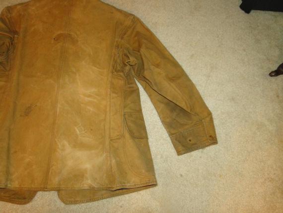 Vintage Jacket Canvas Hunting Coat Brown USA 40s … - image 6