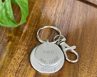Llavero para papá establecido / Regalo para papá primerizo / Regalo para papá nuevo / Llavero para el Día del Padre / Primer Día del Padre / Regalo personalizado para papá