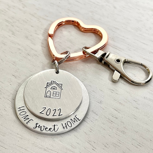 Home Sweet Home Keychain | Housewarming Gift | Our First Home Keychain | Our New Home | New Homeowner Gift | Realtor House Closing Gift