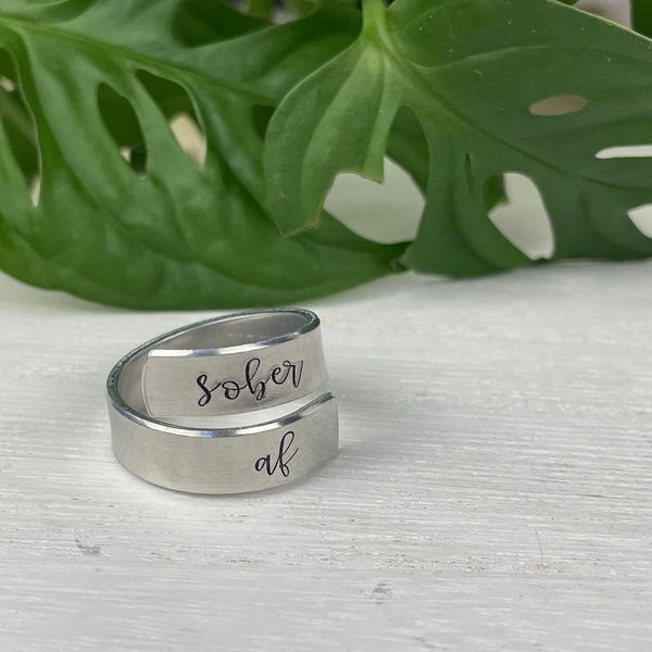 Sober AF Ring | Sobriety Gift | Sober Gift | Sober Ring | Sober Jewelry | Sobriety Jewelry | Recovery Jewelry | Recovery Gift