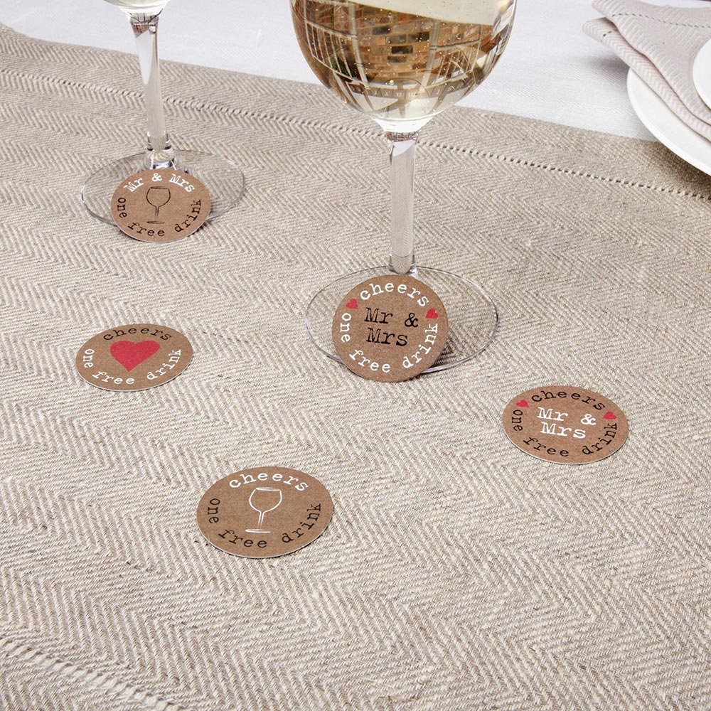 25 Pack One Free Drink Tokens Kraft Wedding Bar Tokens | Etsy