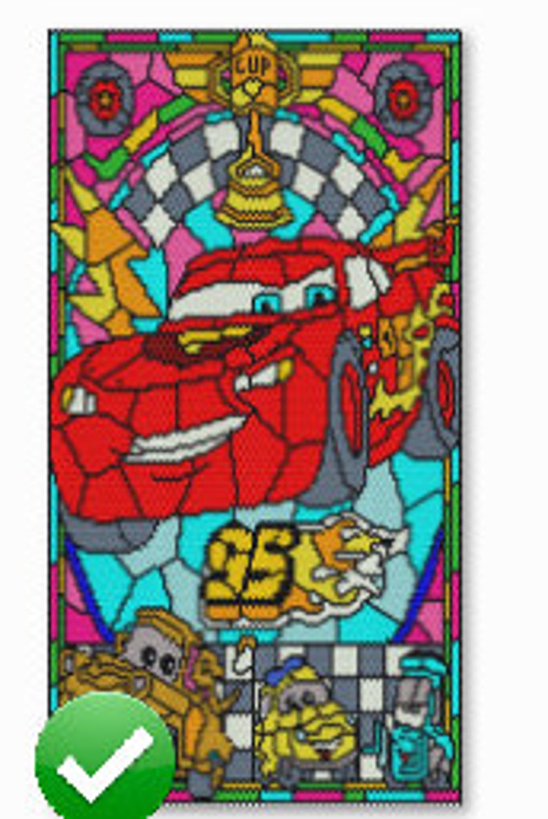 Tainted glass mosaic cars in Peyote stitch with beads Etsy