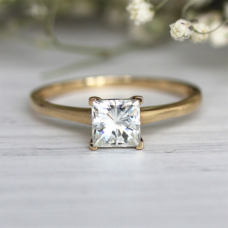 Moissanite Engagement Ring Vintage Moissanite Wedding Ring Etsy