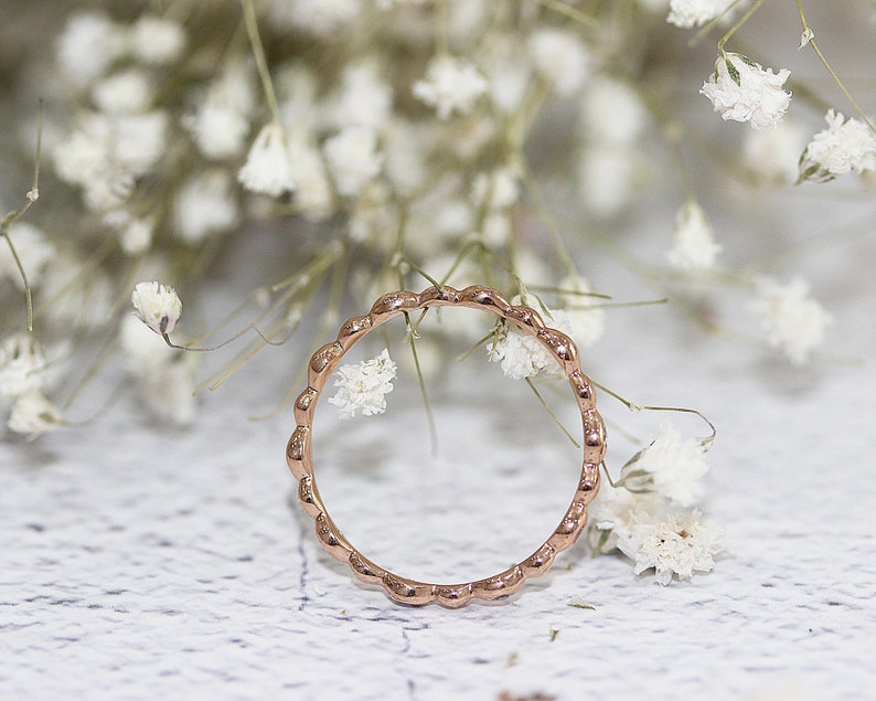 Wedding Ring Solid 14K Rose Gold Ring Diamond Ring Anniversary Ring Stackable Ring Full Eternity