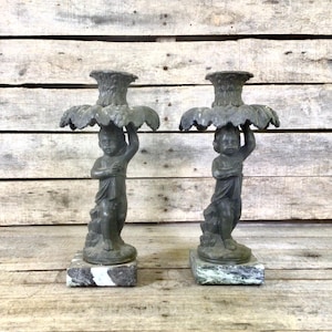 Pair Victorian Candlestick Holders