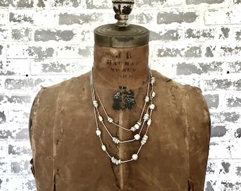 Multi Strand Silver Necklace Assorted Chains
