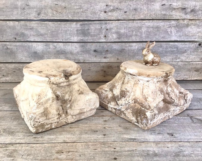 Pair of Riser Stands Display Pedestals Platform Bases French Country