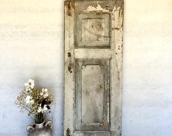 Puerta de armario de 42” con panel elevado, estilo rústico vintage, madera recuperada y envejecida, estilo granja francesa, casa de campo inglesa.
