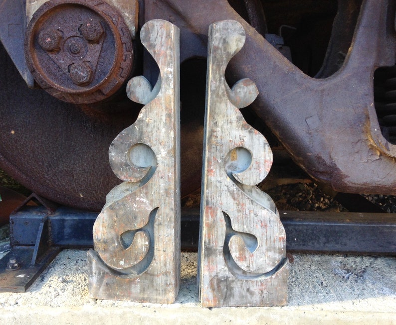 23 Large Wood Corbels Pair Decorative Corbels Long Etsy