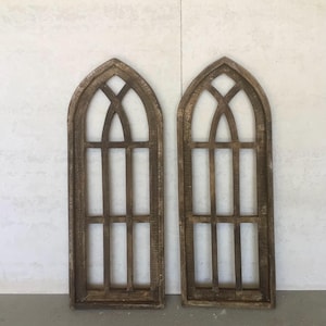 2-27” Arch Window Frames Craftsmen Style Farmhouse French Country English Cottage