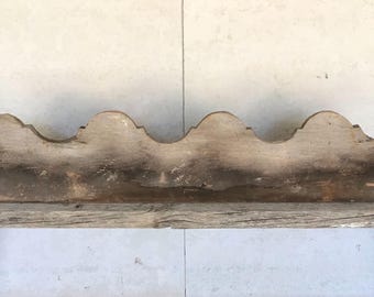 Remate de frontón de madera de 76 cm (30 pulgadas), estilo vintage, recuperado, sin tratar.