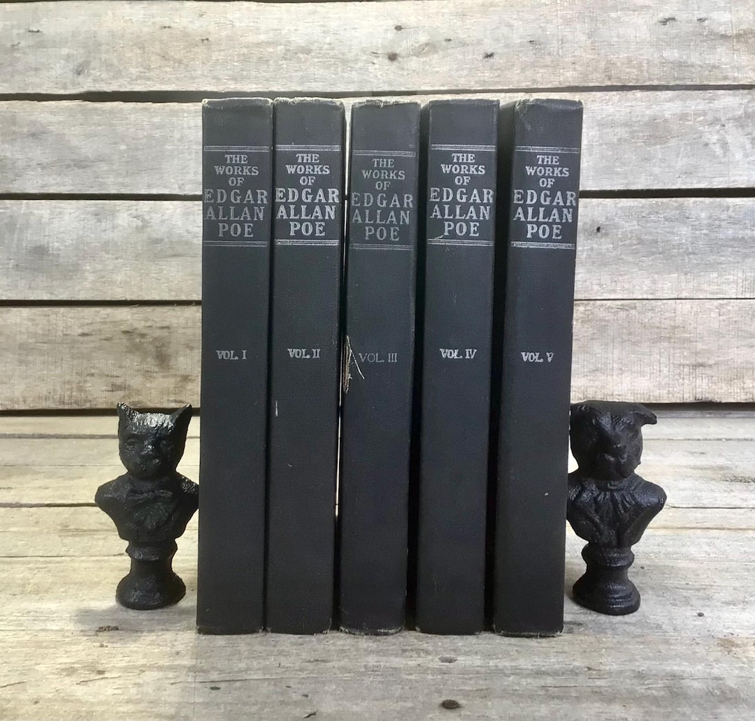 1904 Works of Edgar Allan Poe Antique Vintage Book Set Raven Edition 5 ...