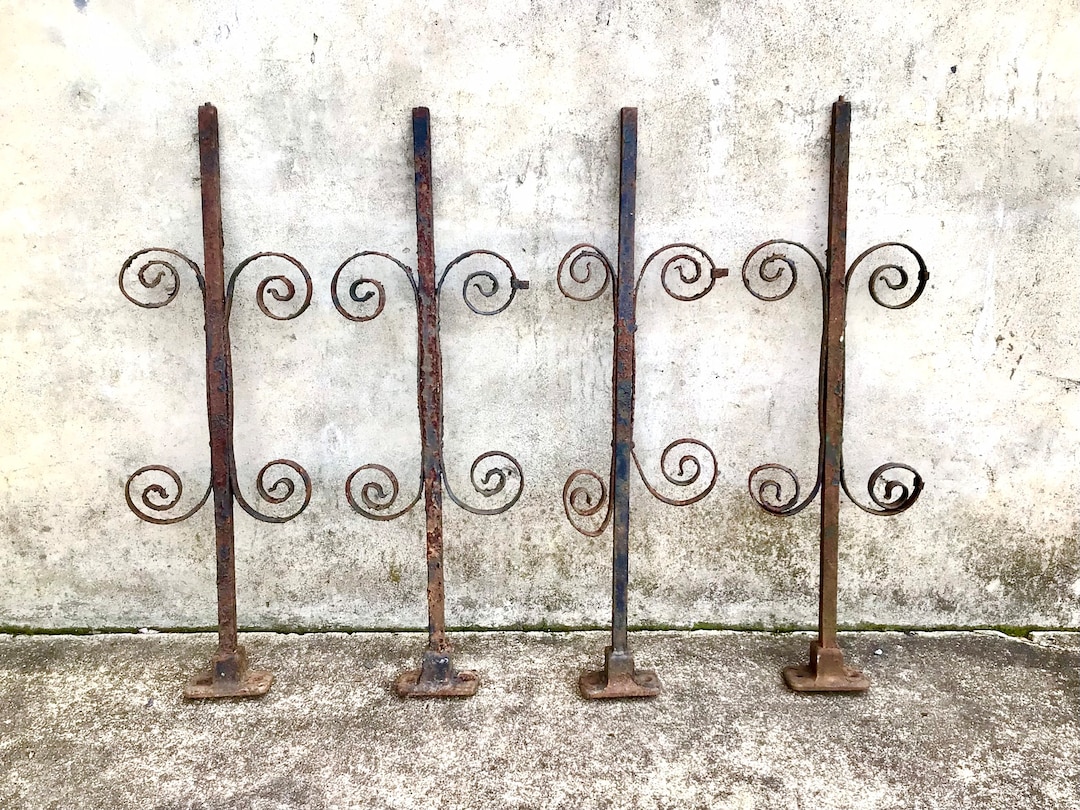 135 Old Iron Fence Post Decorative Salvage Piece Rusty Antique Vintage Design Project Piece Etsy
