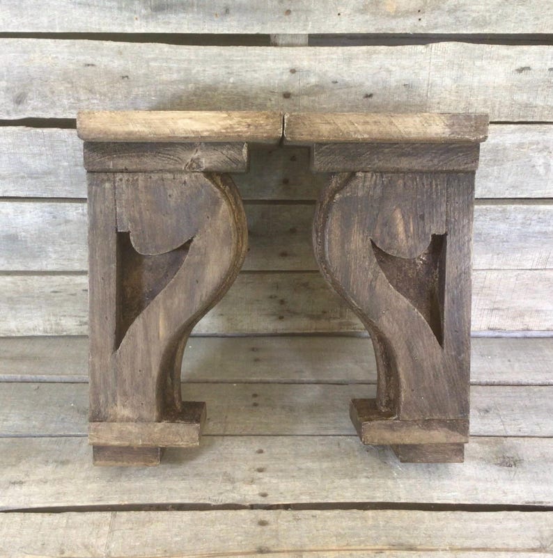 Rectangular Corbel 12” Pair Stained Wood Corbels - Etsy