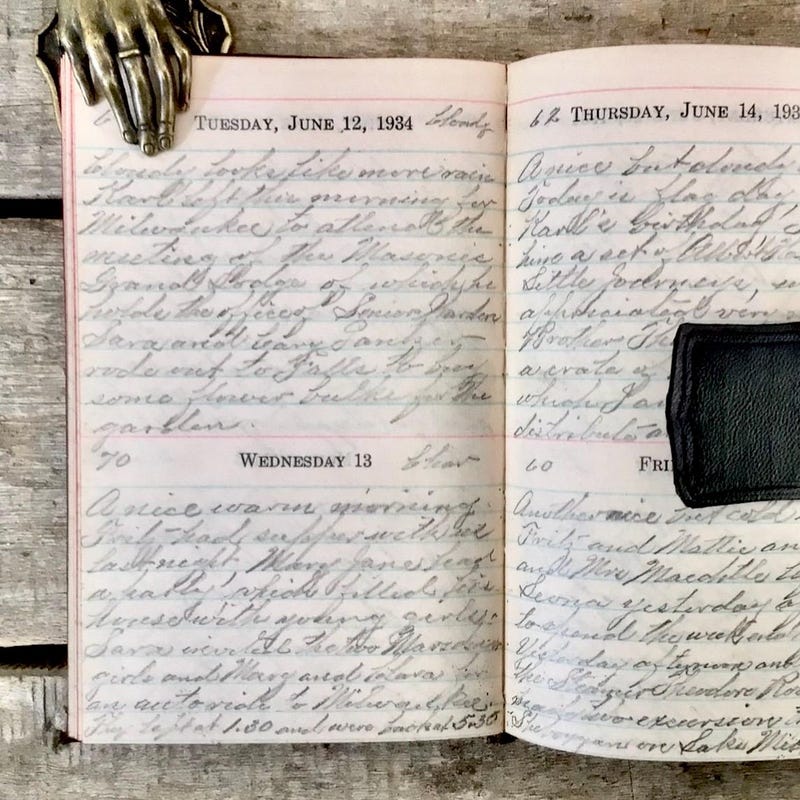 Vintage Handwritten Diaries And Journals Etsy