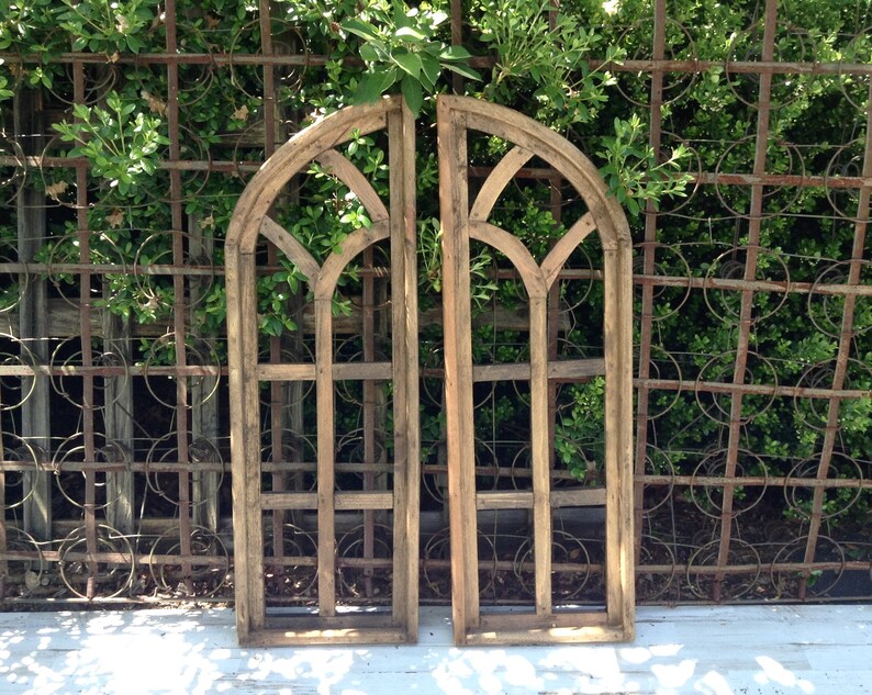 2 Piece Arch Window Frame Decorative Wood Window Farmhouse Etsy