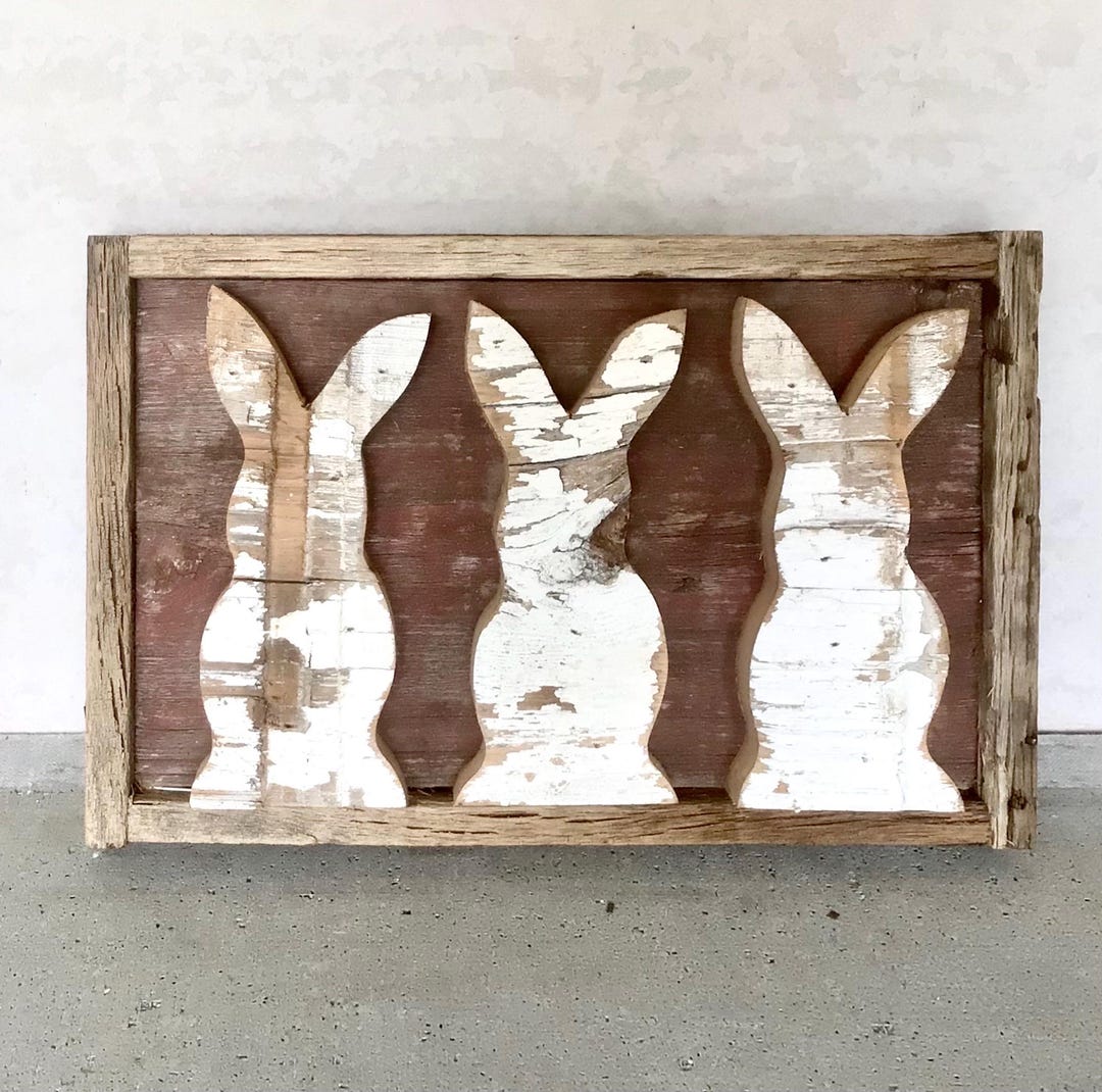 18” Rabbit Rustic Old Wood Decor - Etsy