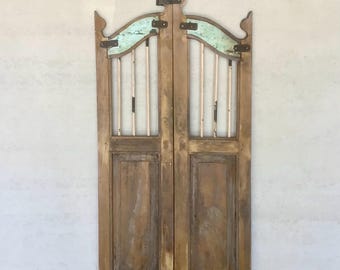 Swinging Saloon Door Set Vintage Distressed Cafe Double Doors