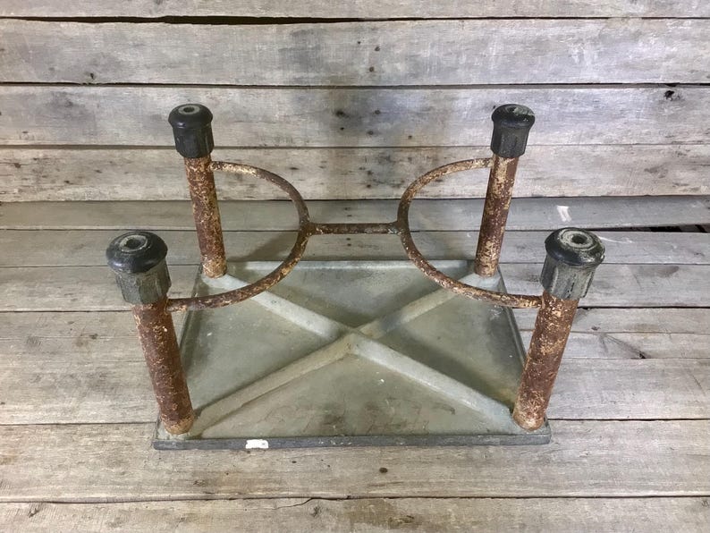 Vintage Metal Step Stool Riser Stand Display Pedestal Platform Base W ...