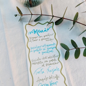 Menù scritto a mano- menù calligrafico-menù matrimonio