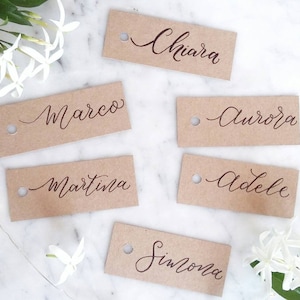 Segnaposti,nomi segnaposto,Segnaposto in carta kraft,segnaposti matrimonio,matrimonio rustico,tag matrimonio,nomi invitati,eventi