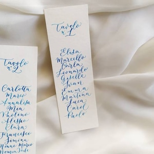 Biglietti per il tableau- tableau matrimonio- numeri tavoli- nomi invitati