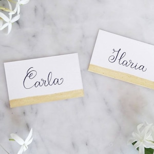Segnaposti, segnaposto,segnaposti matrimonio, tag, scritti a mano, segnaposto dorati, oro