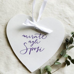 Cuore in legno decorativo-decorazione matrimonio