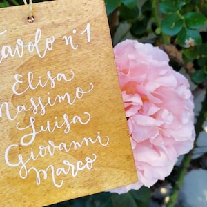 Numero tavolo matrimonio, tableau de mariage,