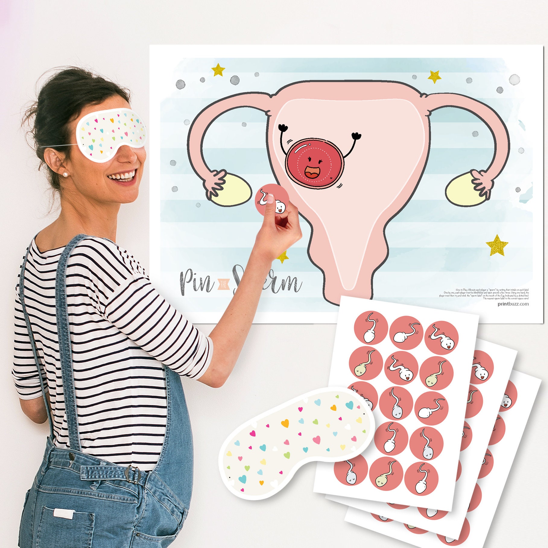 Pin The Sperm on The Egg Baby Shower Game Kit Boy or Girl Etsy