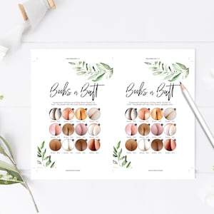 Boobs or Butts Game, Printable Baby Shower Games, Boobs or Butts Baby ...