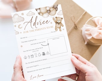 Teddy Bear Baby Shower Game: Advice for Parents-to-Be