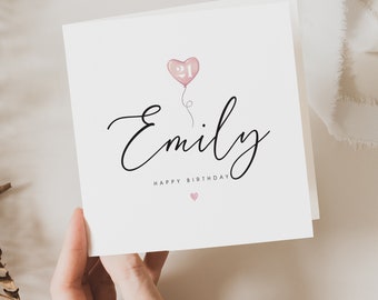 Personalized 21st Birthday Card: Daughter, Friend, Granddaughter