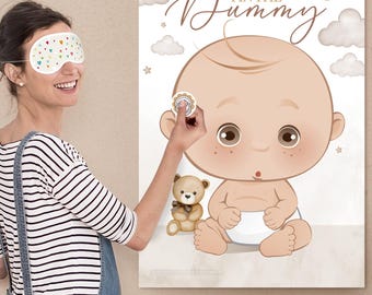 Bear Baby Shower Game: Pin the Dummy - Includes Blindfold