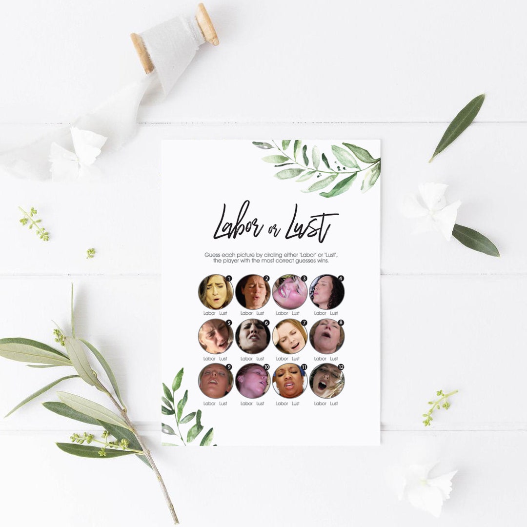 Gioco Baby Shower Labour Or Lust - Tema Botanicals - 20 Carte Per Ospiti + Scheda Risposte - Prodotto UK