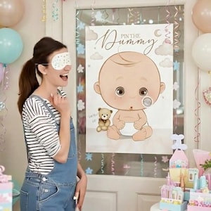 Bear Baby Shower Game: Pin the Dummy - Includes Blindfold image 4
