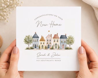 Personalised New Home Card, Congratulations Housewarming Gift, Custom Address Card