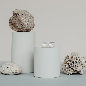 Unique Ceramic studs | 24K Gold lustre | Stoneware | Handmade | Contemporary Ceramic Jewellery | Unique Gift