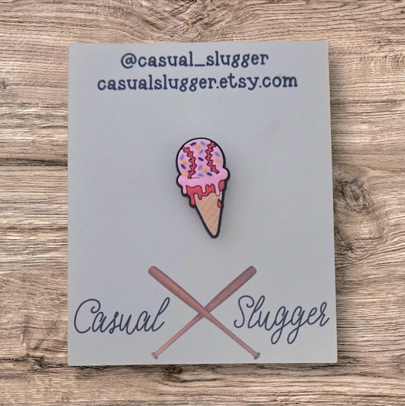 Ice Cream Baseball Clog Charm - Shoe Charm - Sports Accessory