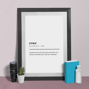 RVer Definition Printable | RV Life | 5 x 7, 8 x 10, 11 x 14, Camping Gift, Funny Camping Art, RV Decor, Travel Trailer Decor