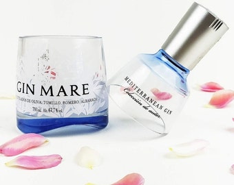 Vela de soja Gin Mare, Vela de soja, Cera de soja, Vela reciclada Gin Mare, Cera natural, Idea de regalo con vela, Vela en botella, Vela de soja en botella, Gin Mare