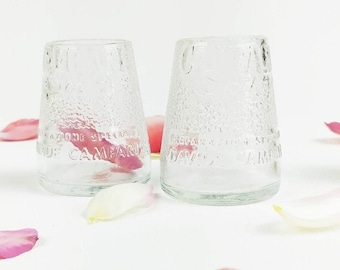 Campari Soda glass, bitter glass, coffee glass. recycled bottle glass, planet friendly. home decor, gift idea