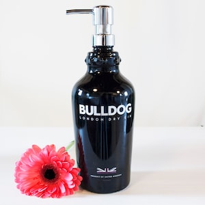 Bulldog Gin Soap Dispenser, Soap Bottle, Bottle, Black Bottle, Soap dispenser