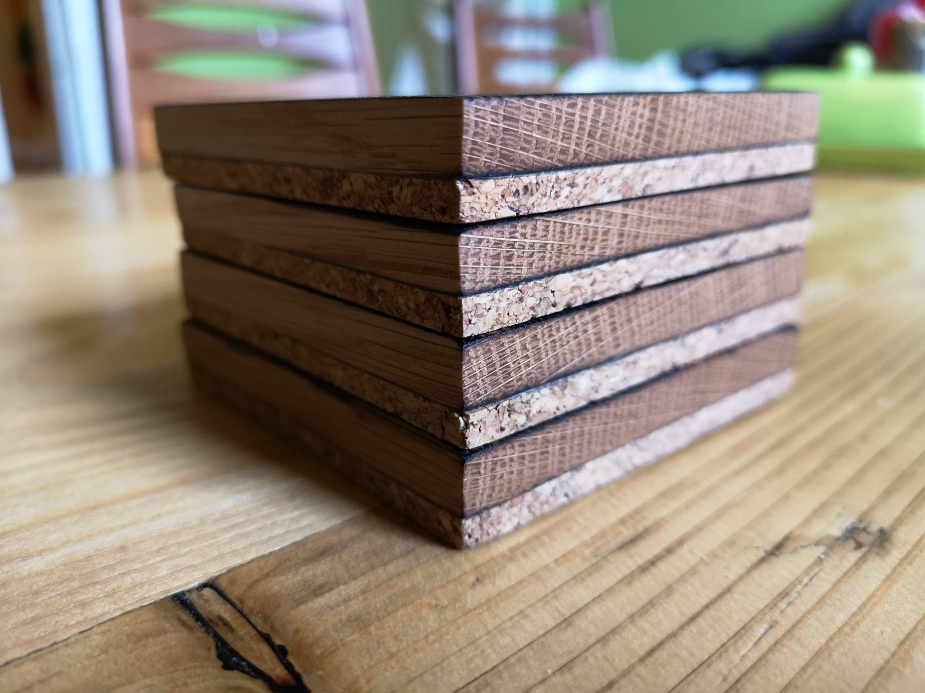 Reclaimed Piano Oak Coasters Set of 4 Chunky Solid Wood Etsy