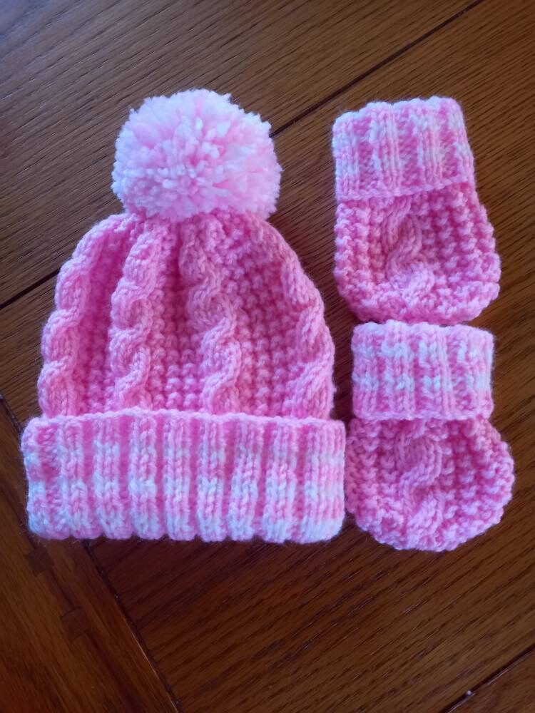 Baby Hat and Mittens Set Etsy UK